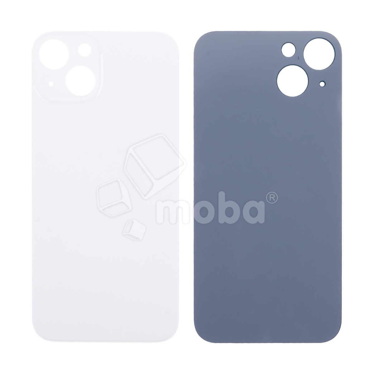 Задняя крышка для iPhone 13 (A2635) Белый (стекло, монолит, широкий вырез под камеру, логотип) - Премиум