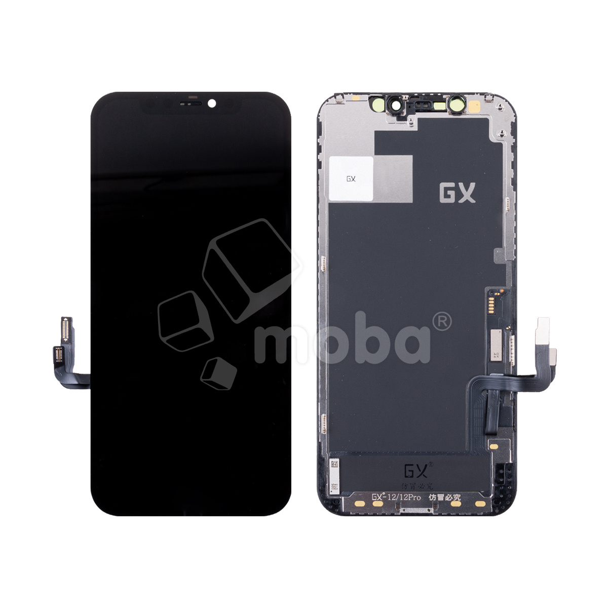 Дисплей для iPhone 12/12 Pro (A2403/A2407) в сборе с тачскрином Черный - GX (Hard OLED, Full HD COF, 600 Кд/м²) (площадка под IC)