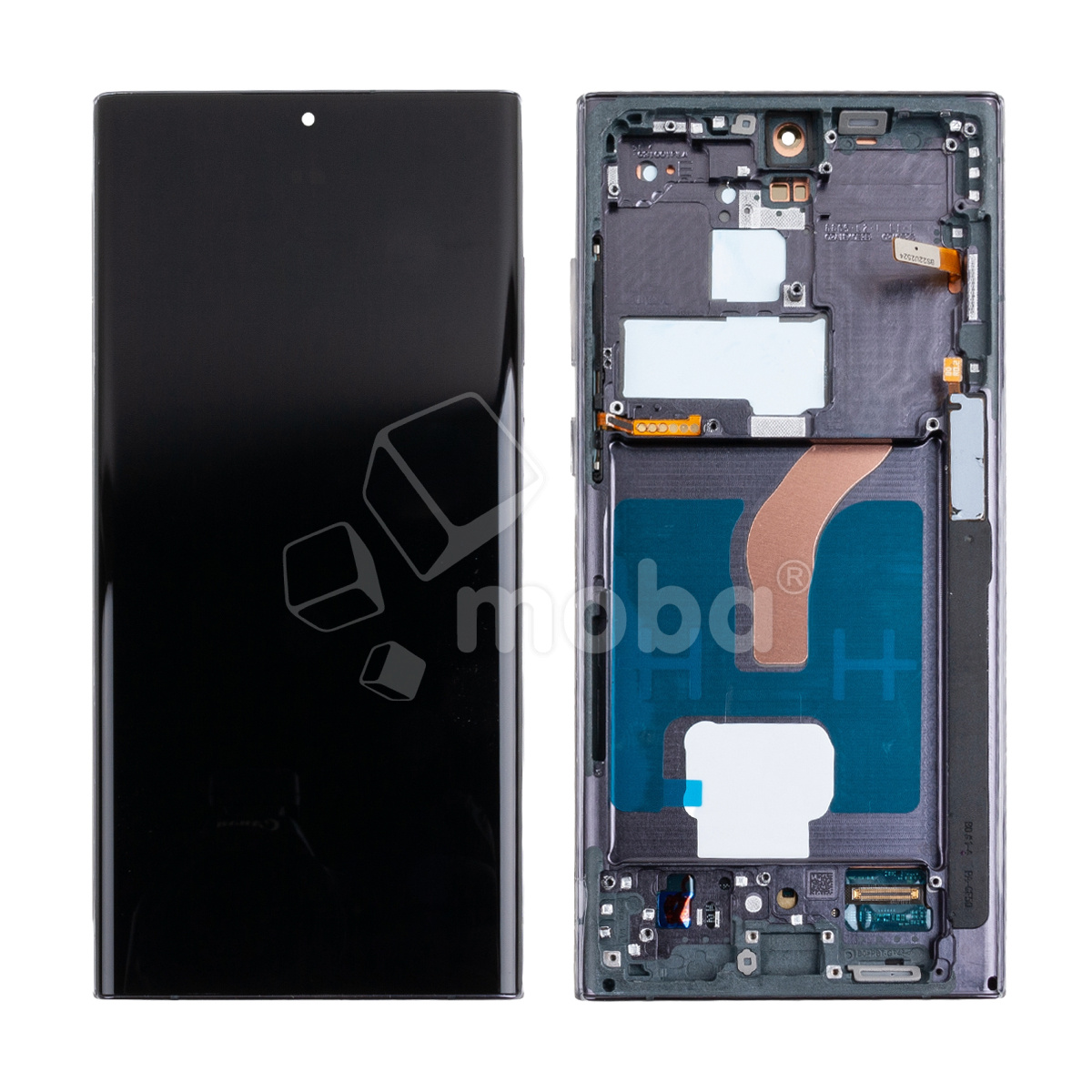 Дисплей для Samsung Galaxy S22 Ultra (S908B/S908E/S9080) модуль с рамкой Черный - (Soft OLED, Full Size, QHD+, 500 Кд/м²)