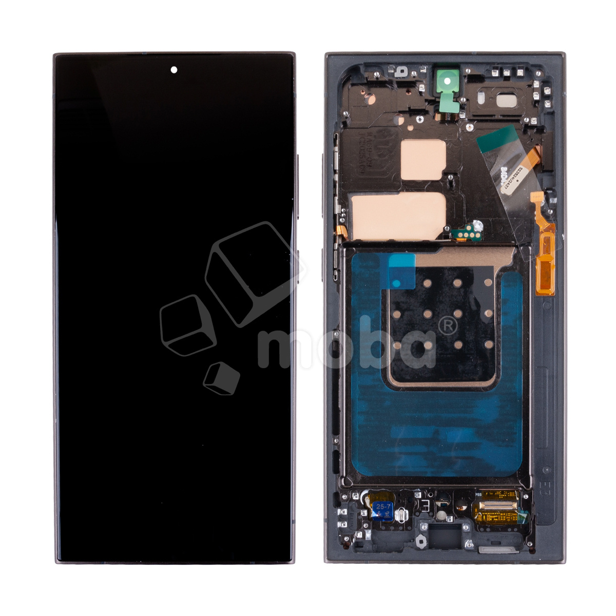 Дисплей для Samsung Galaxy S24 Ultra (S928B) модуль с рамкой Черный - (Soft OLED, Full Size, QHD+, 500 Кд/м²)