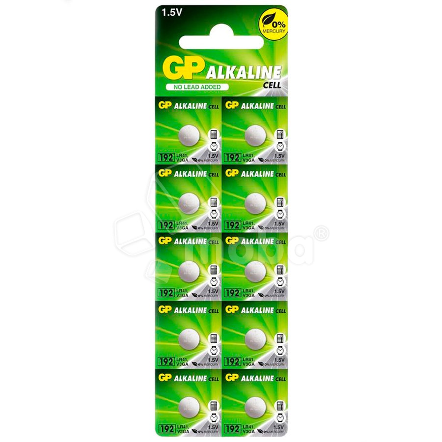 Батарейка AG3/LR736/LR41/392A/192 GP Alkaline 1.5V (10 шт. в блистере)