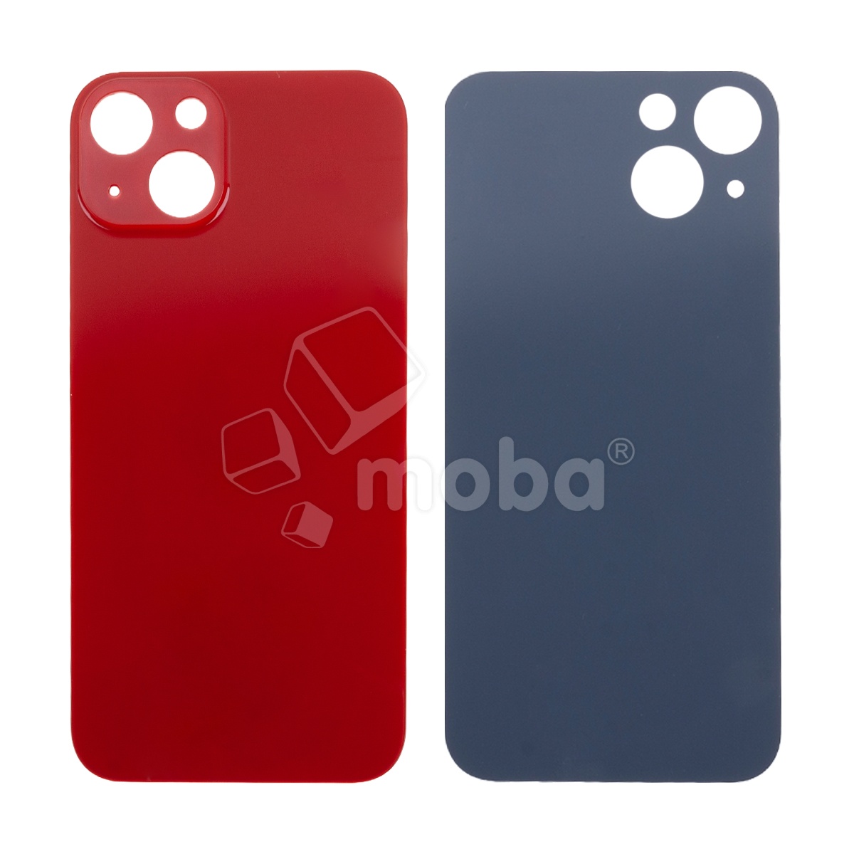 Задняя крышка для iPhone 13 (A2635) Красный (стекло, узкий вырез под камеру, логотип) - Премиум