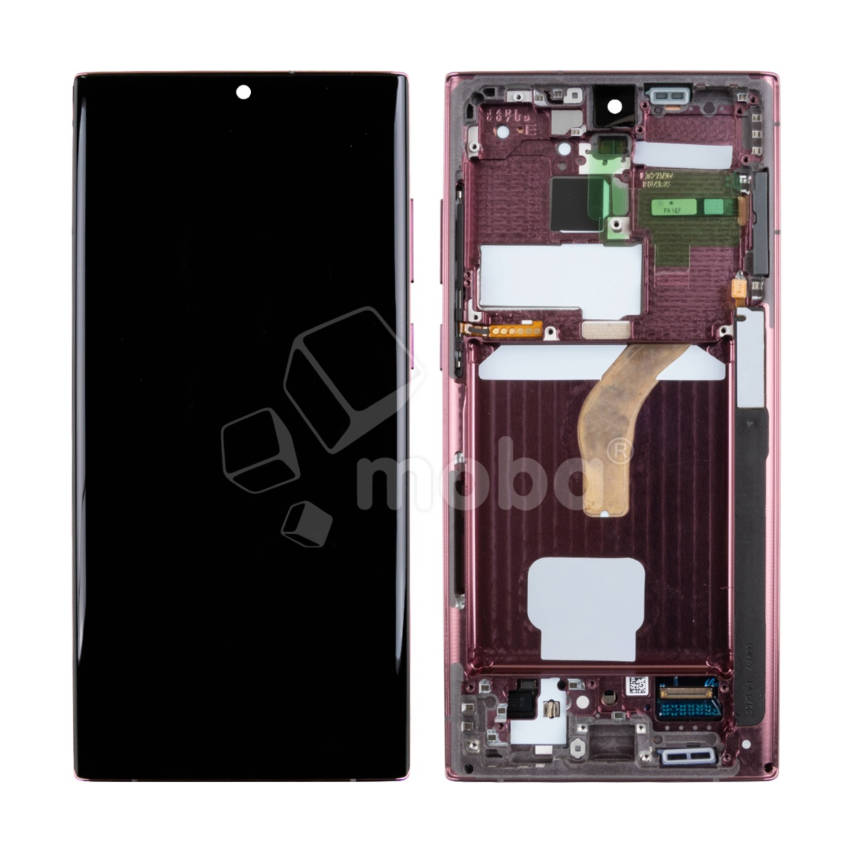 Дисплей для Samsung Galaxy S22 Ultra (S908B/S908E/S9080) модуль с рамкой Бордовый - Сервисный Оригинал