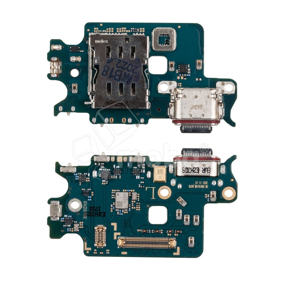 Шлейф для Samsung Galaxy S22 (S901B/EU version) плата системный разъем/разъем SIM/микрофон - Премиум