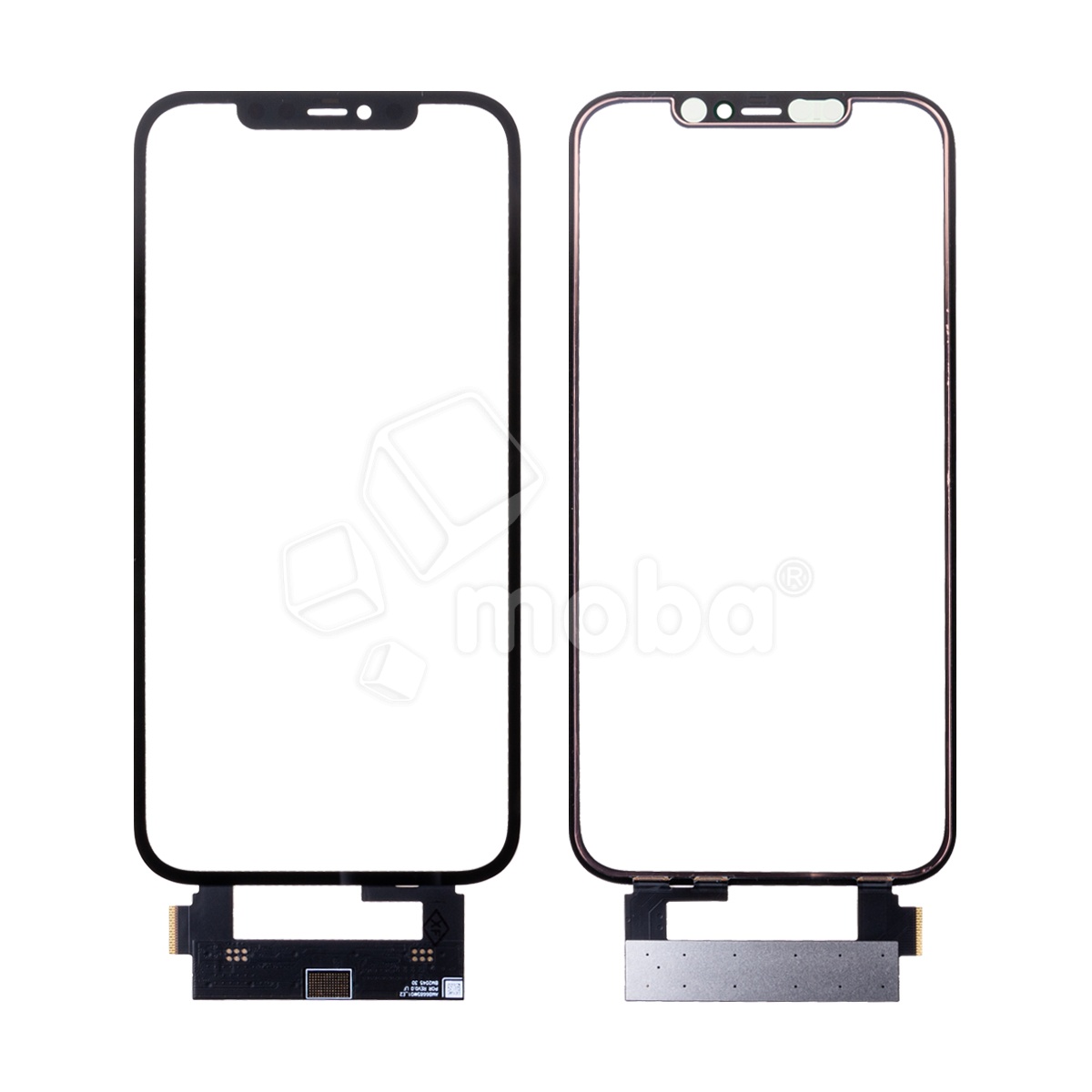 Стекло для переклейки iPhone 12 Pro Max (A2411) с OCA пленкой + тачскрин + рамка Черный - OR (Mitsubishi)