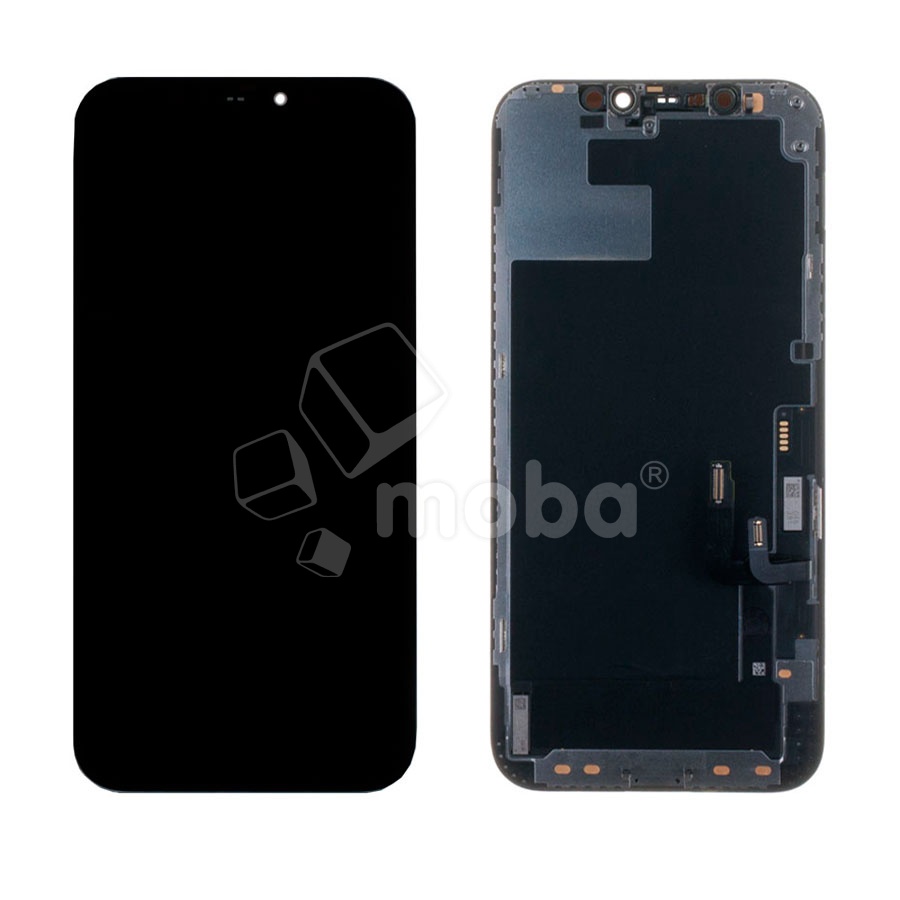 Дисплей для iPhone 12/12 Pro (A2403/A2407) в сборе с тачскрином Черный - (Hard OLED, Full HD COF, 650 Кд/м²) (площадка под IC)