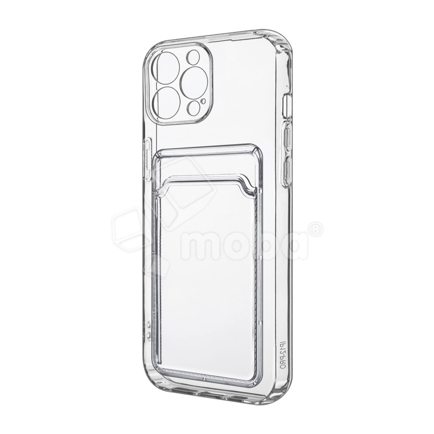 Чехол-накладка для iPhone 11 Pro (с защитой камеры, карманом для карт, прозрачный)