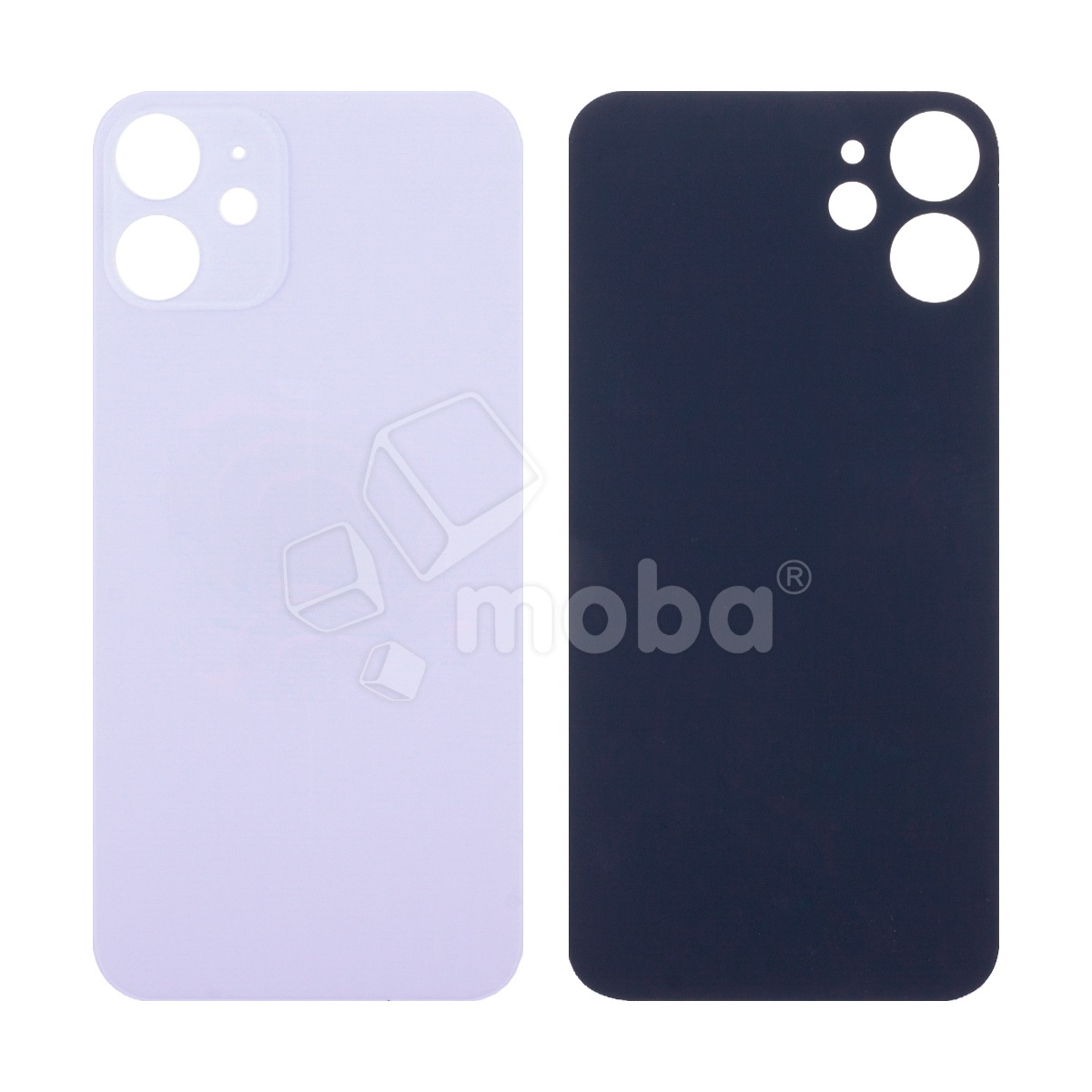 Задняя крышка для iPhone 12 mini (A2399) Фиолетовый (стекло, широкий вырез под камеру, логотип)