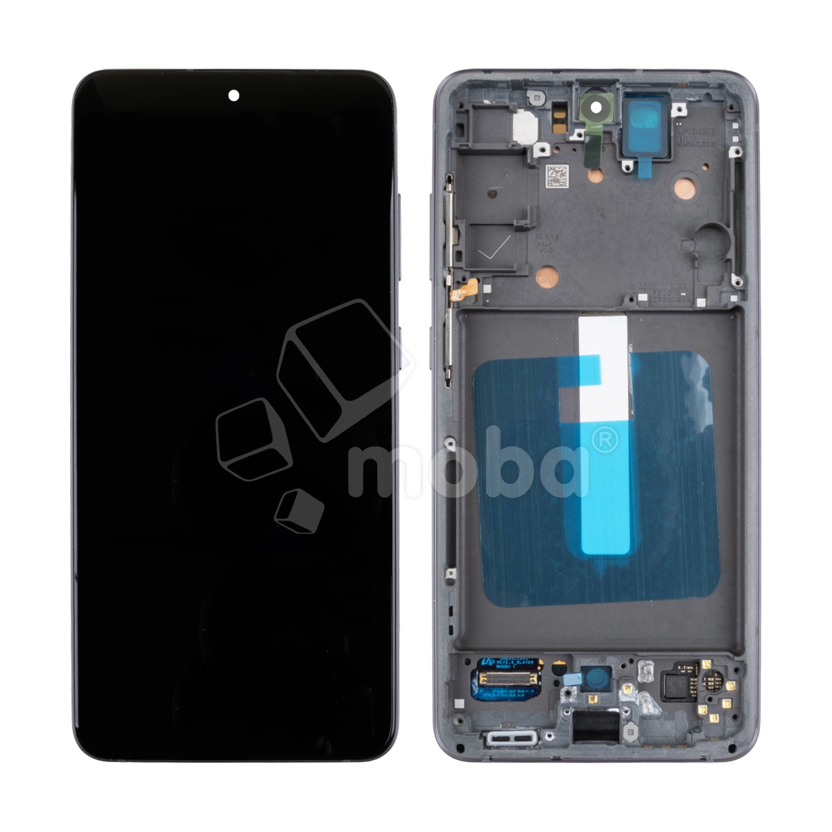 Дисплей для Samsung Galaxy S21 FE (G990B) модуль с рамкой Серый - Сервисный оригинал