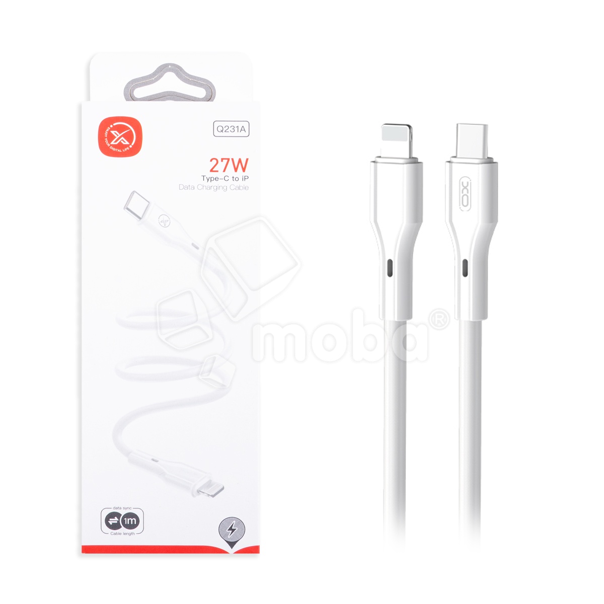 Кабель Type-C - Lightning XO NBQ231A (3A, 27W, PD) Белый