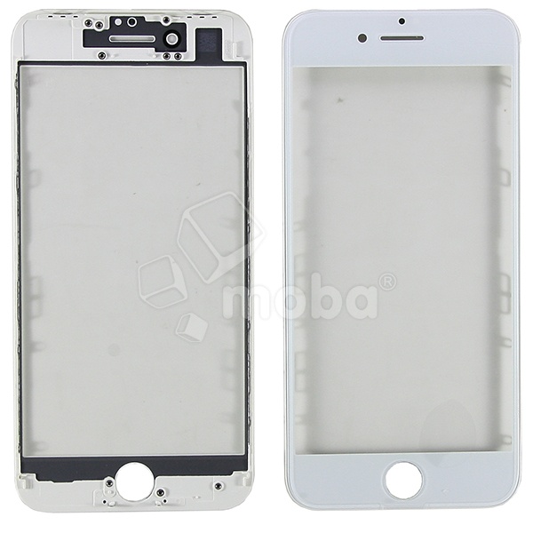 Стекло для переклейки iPhone 8/SE (2020)/SE (2022) с OCA пленкой + рамка Белый - OR (Mitsubishi)