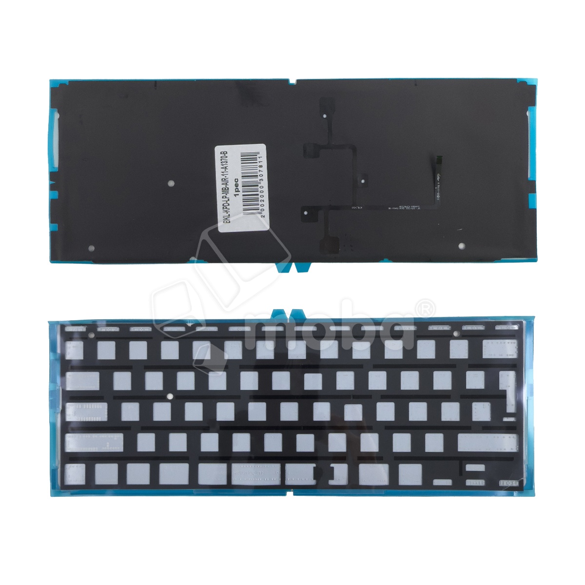 Подсветка клавиатуры для ноутбука MacBook Air 11" A1370/A1465 (2011-2015, Г-образный Enter RU) Черный