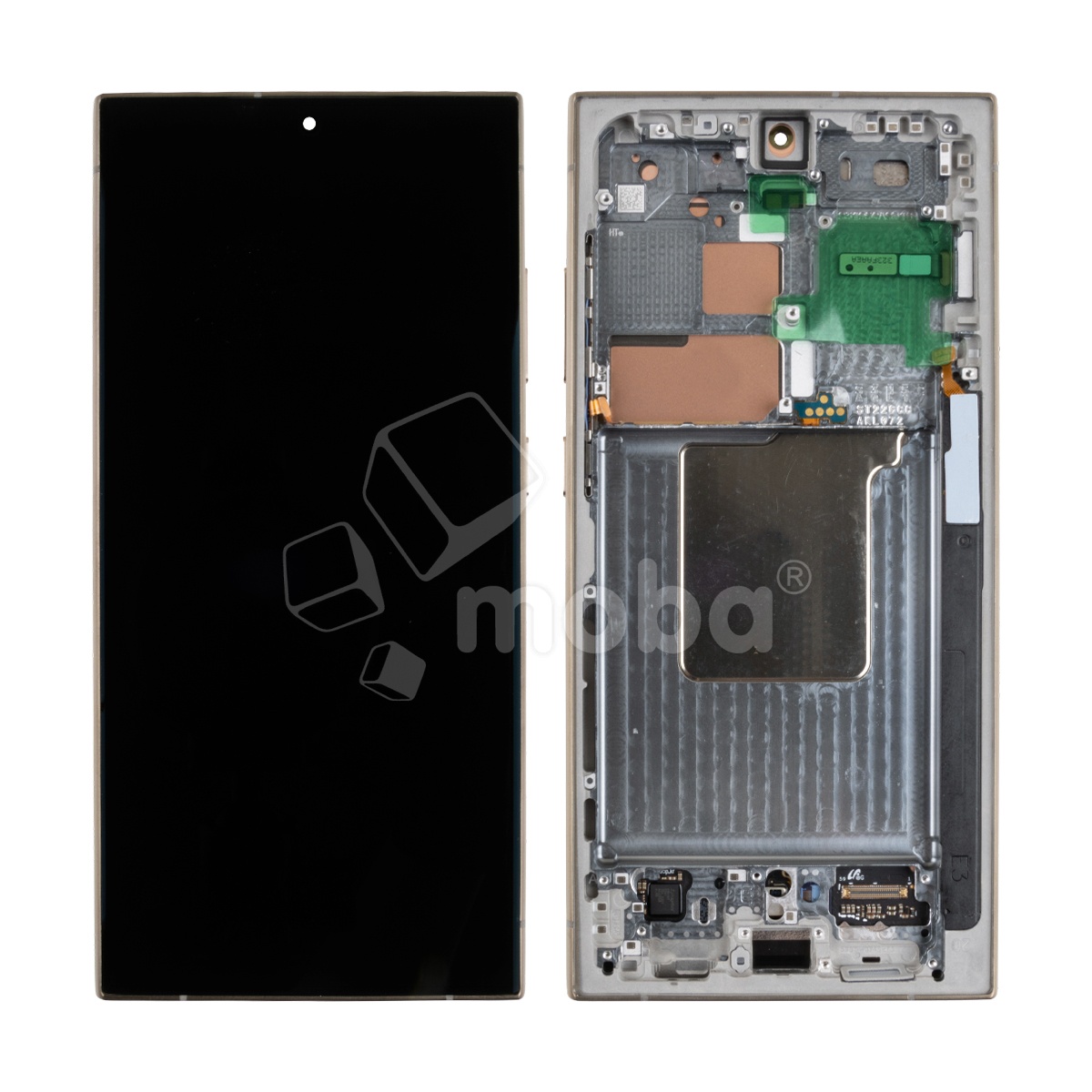 Дисплей для Samsung Galaxy S24 Ultra (S928B) модуль с рамкой Желтый - Сервисный Оригинал