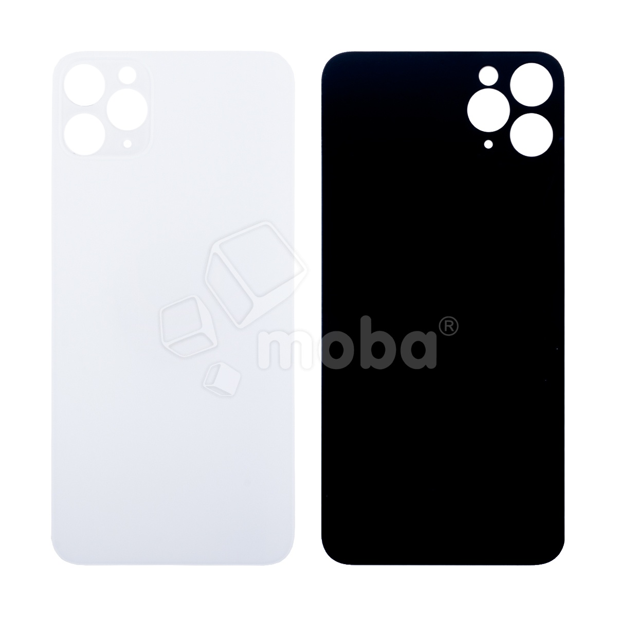 Задняя крышка для iPhone 11 Pro Max (A2218) Белый (стекло, широкий вырез под камеру, логотип)