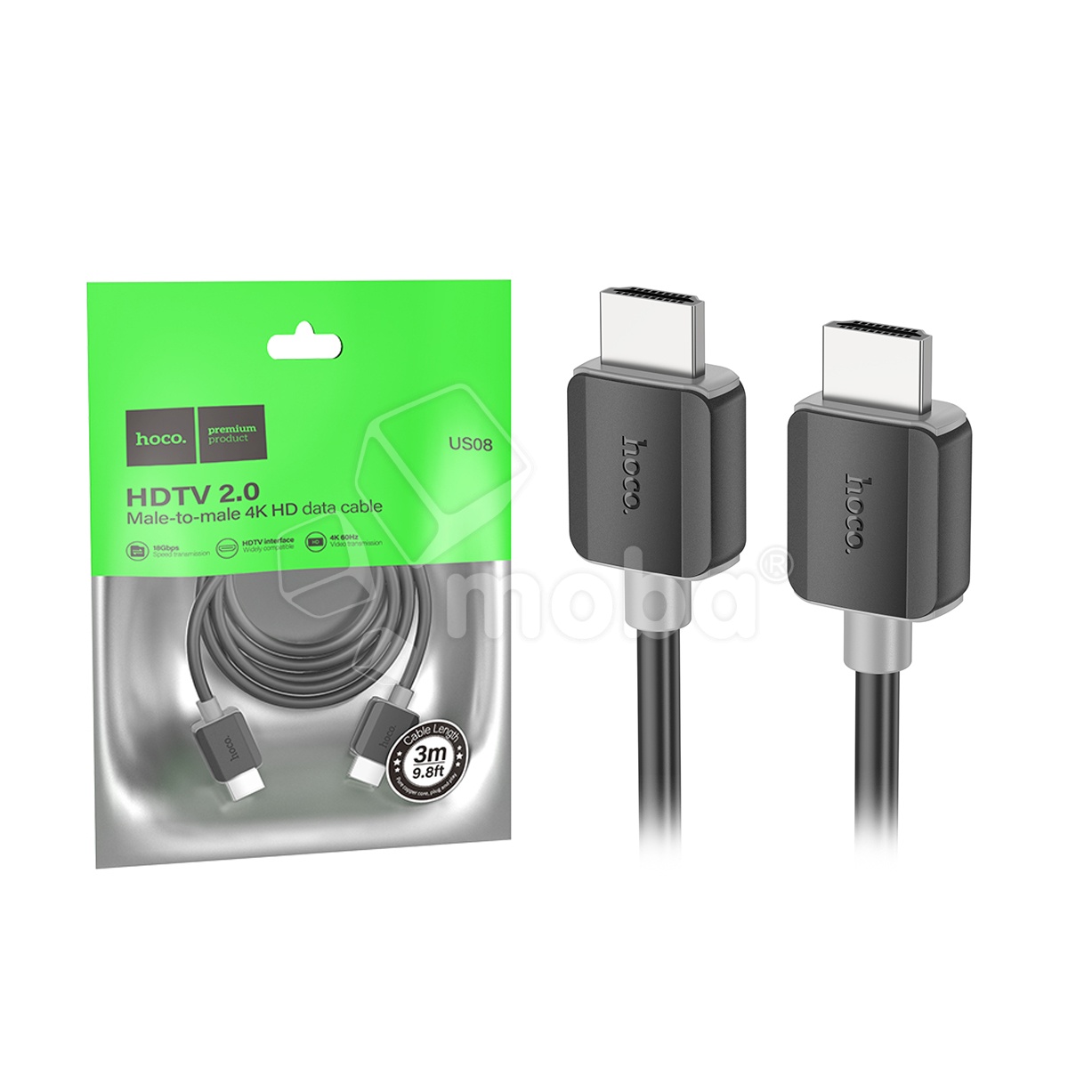 Кабель HDMI - HDMI Hoco US08 (ver 2.0, 3 м) Черный