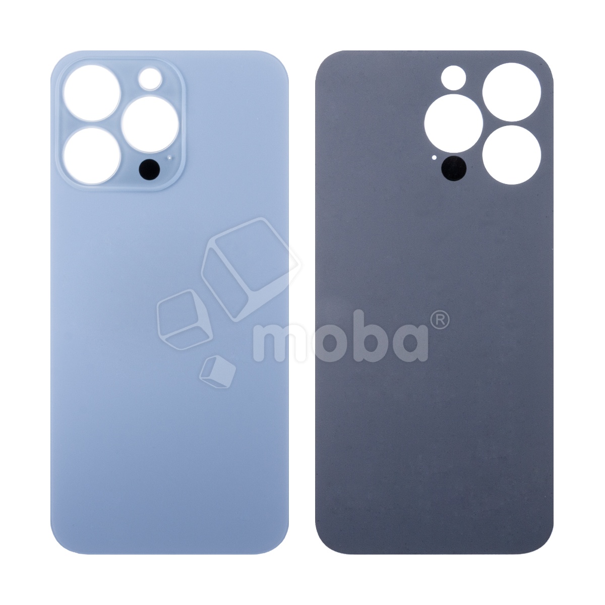 Задняя крышка для iPhone 13 Pro (A2640) Голубой (стекло, широкий вырез под камеру, логотип)