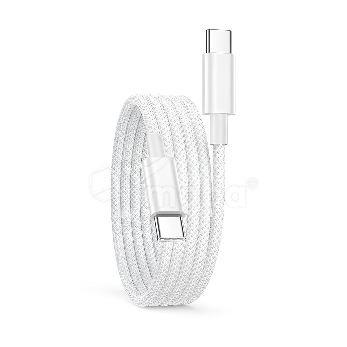 Кабель Type-C - Type-C для iPhone 15/15 Plus/15 Pro/15 Pro Max/16/16 Plus/16 Pro/16 Pro Max/17/17 Pro/17 Pro Max/Air (60W, PD, оплетка нейлон, тех.упак., 2 м) Белый