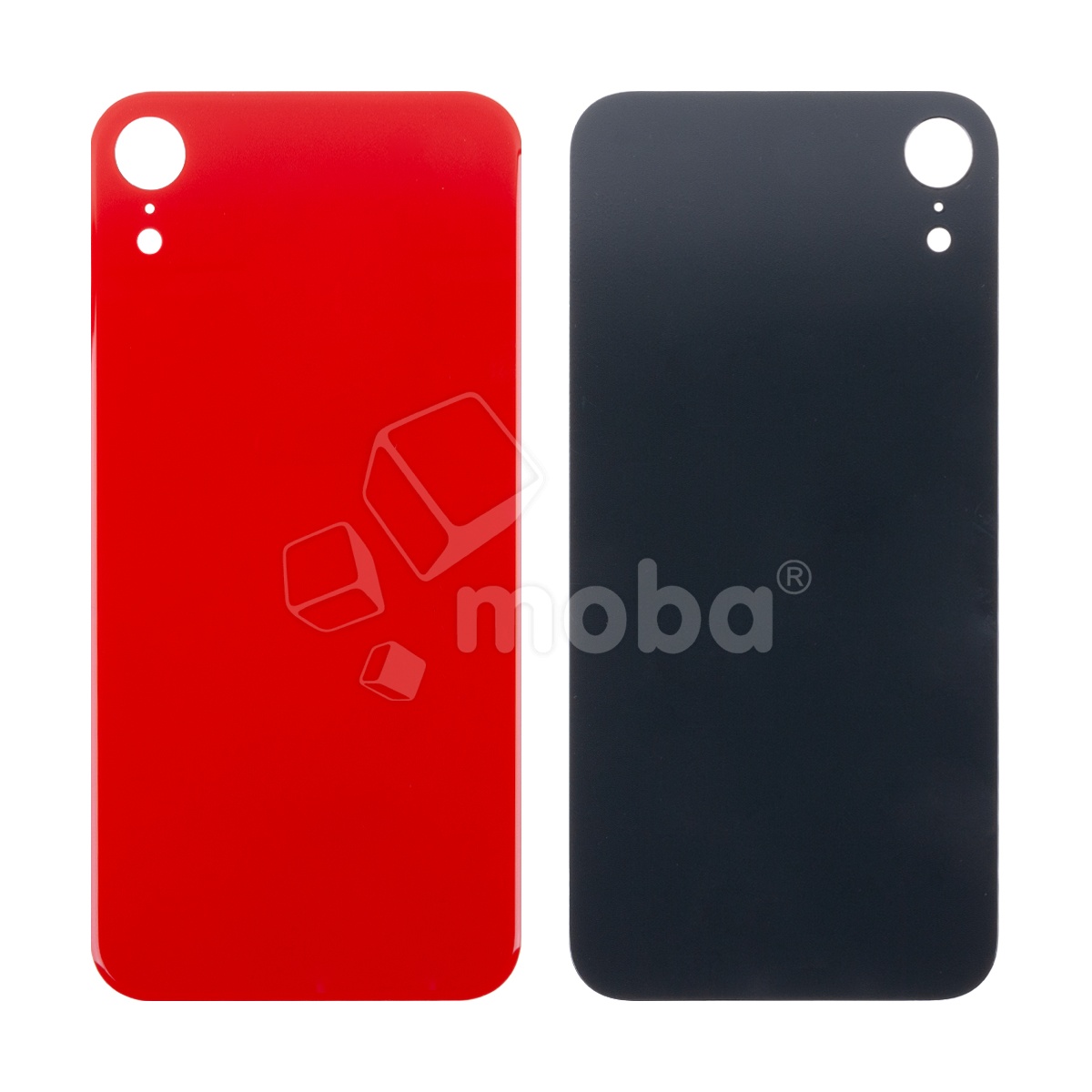 Задняя крышка для iPhone Xr (A2105) Красный (стекло, монолит, широкий вырез под камеру, логотип) - Премиум