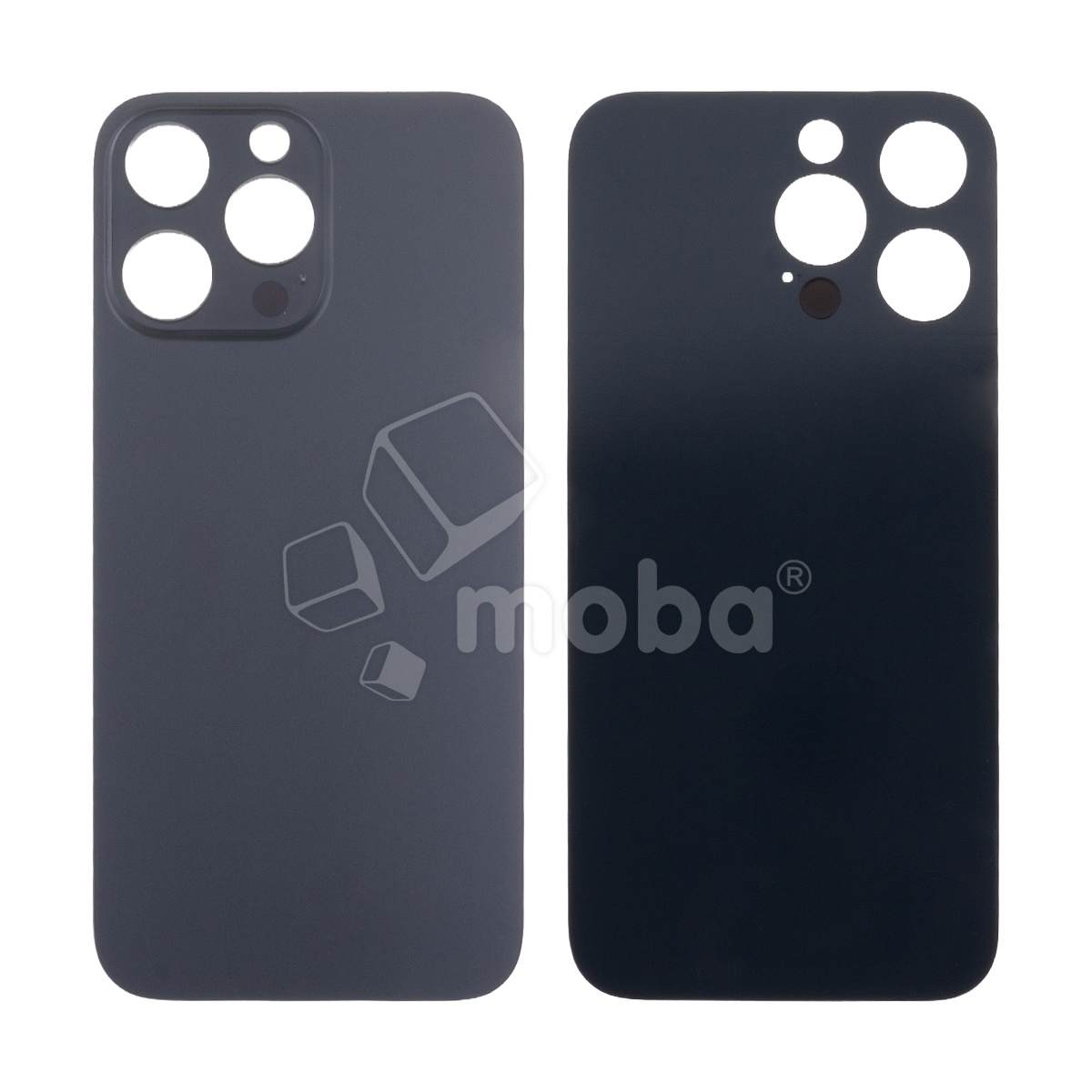 Задняя крышка для iPhone 14 Pro Max (A2895) Черный (стекло, узкий вырез под камеру, логотип) - Премиум