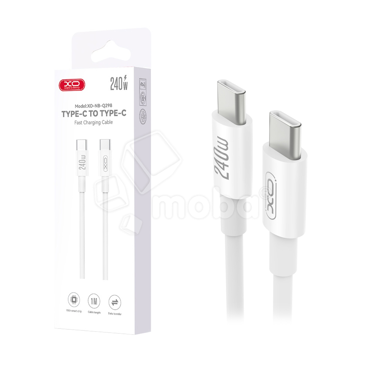 Кабель Type-C - Type-C XO NB-Q298 (240W) Белый