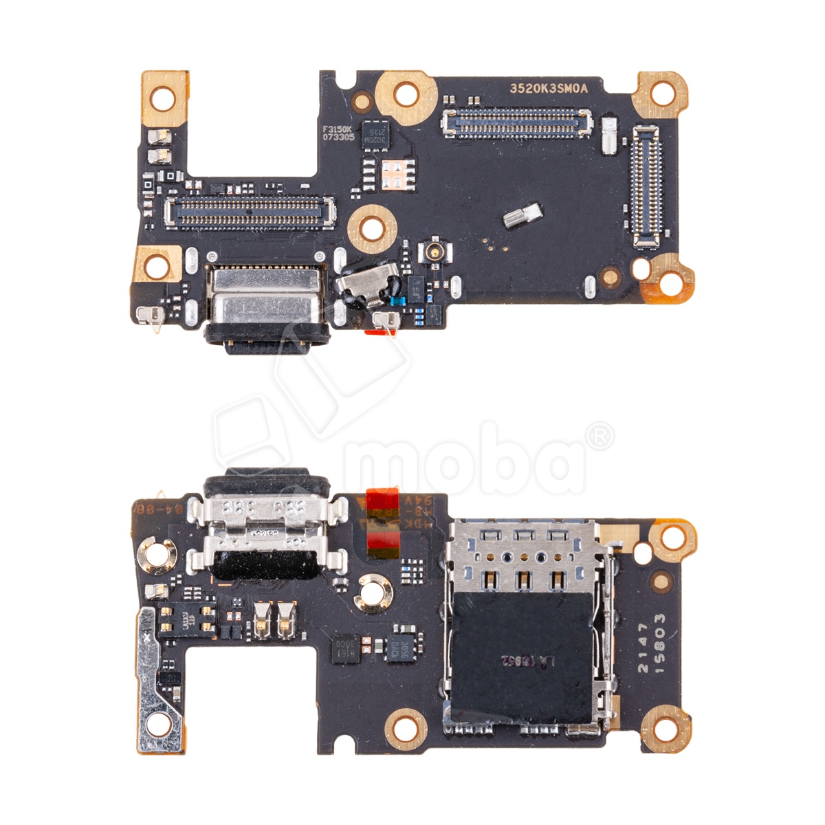 Шлейф для Xiaomi 11T/11T Pro (21081111RG/2107113SG) плата системный разъем/разъем SIM/микрофон - Премиум
