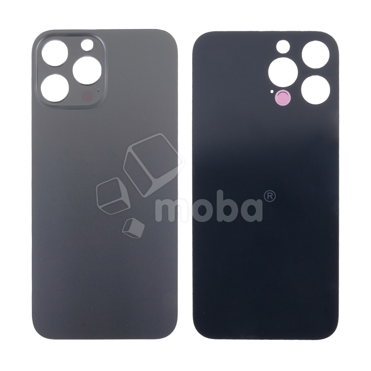 Задняя крышка для iPhone 13 Pro Max (A2645) Серый (стекло, узкий вырез под камеру, логотип) - Премиум