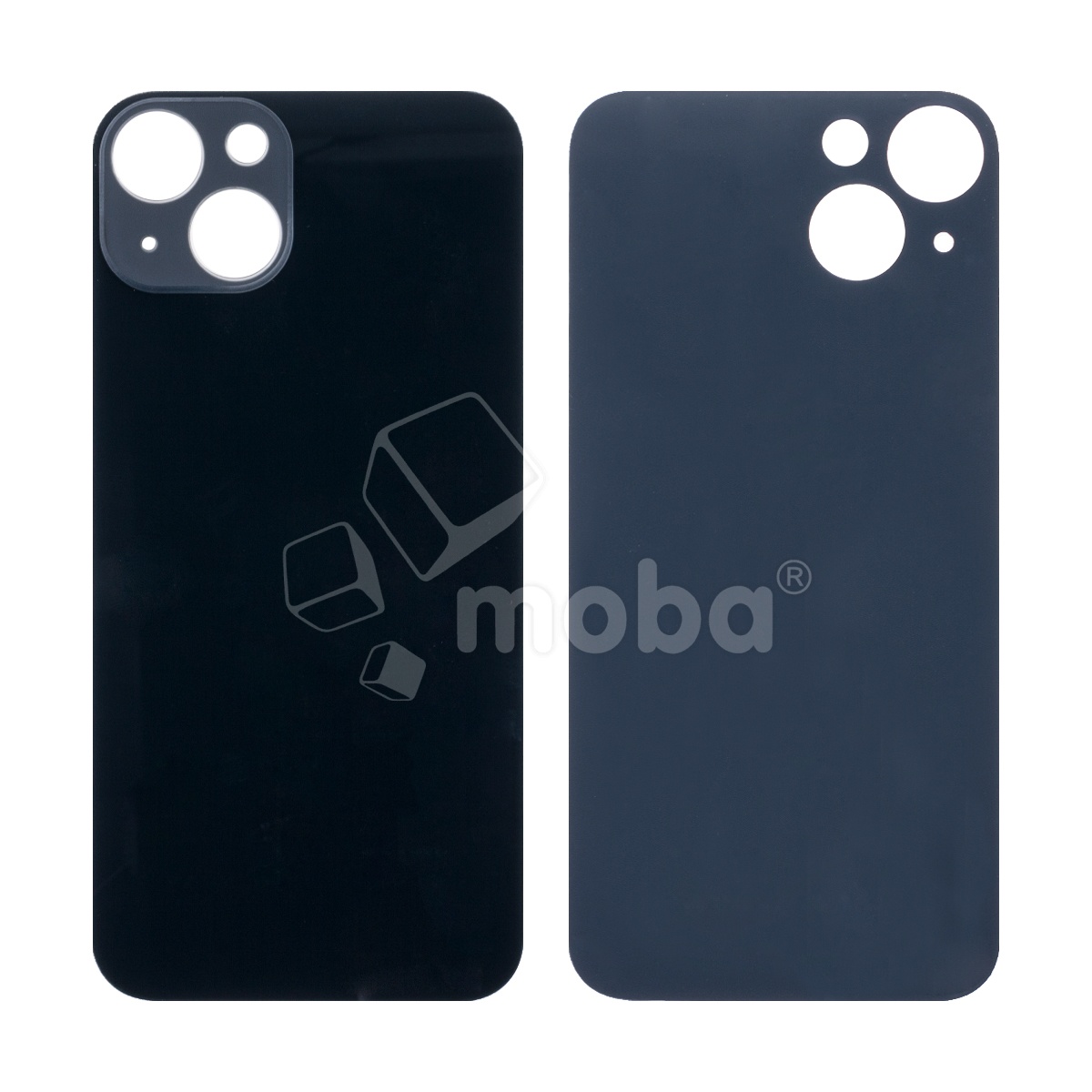 Задняя крышка для iPhone 13 (A2635) Черный (стекло, широкий вырез под камеру, логотип)