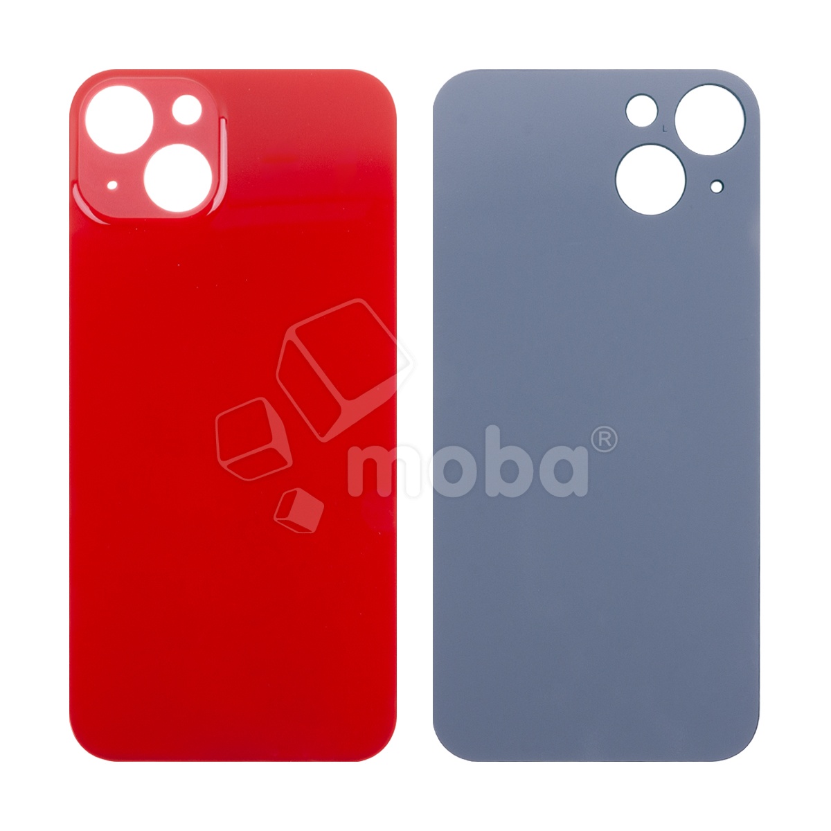 Задняя крышка для iPhone 13 (A2635) Красный (стекло, монолит, широкий вырез под камеру, логотип) - Премиум