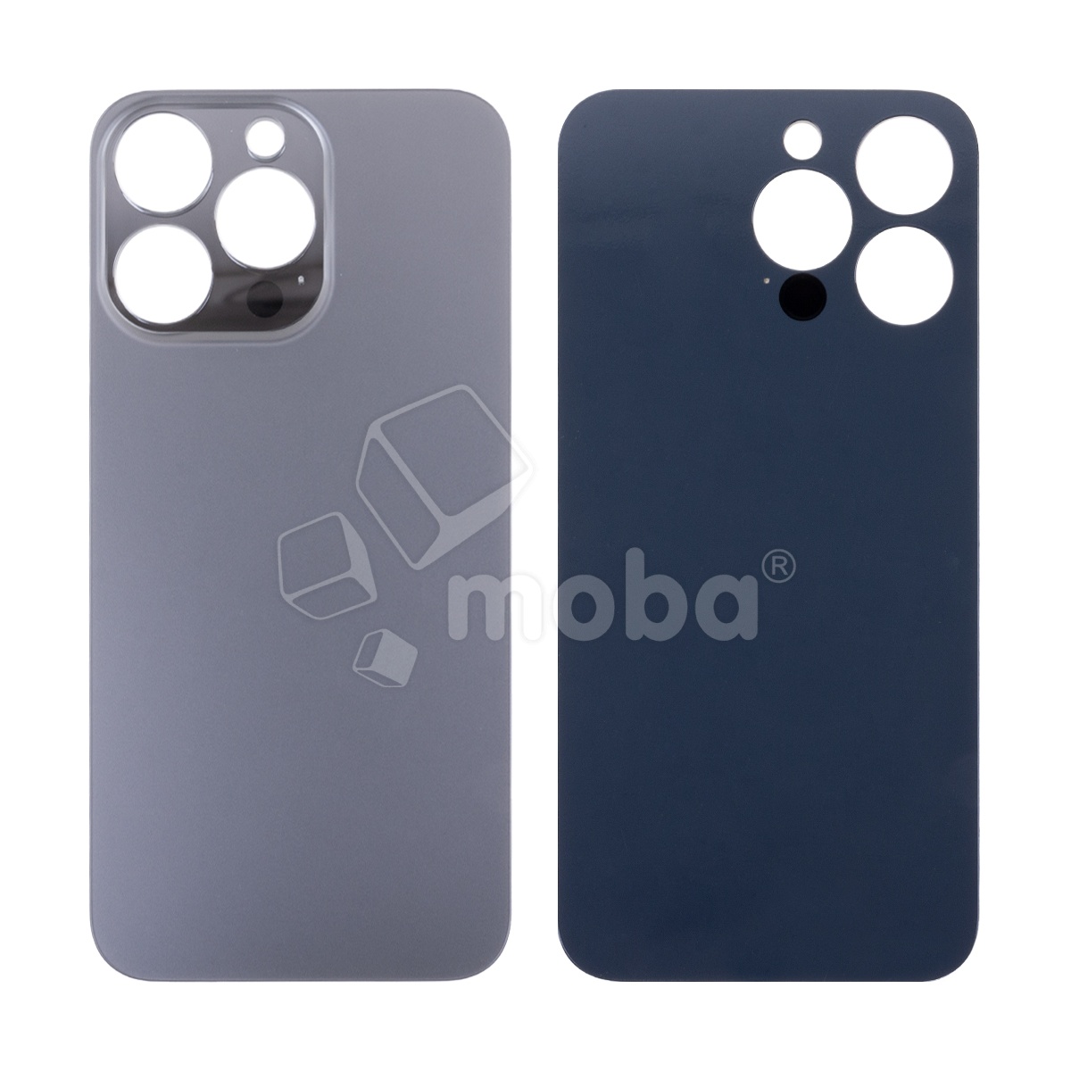 Задняя крышка для iPhone 13 Pro (A2640) Серый (стекло, монолит, широкий вырез под камеру, логотип) - Премиум