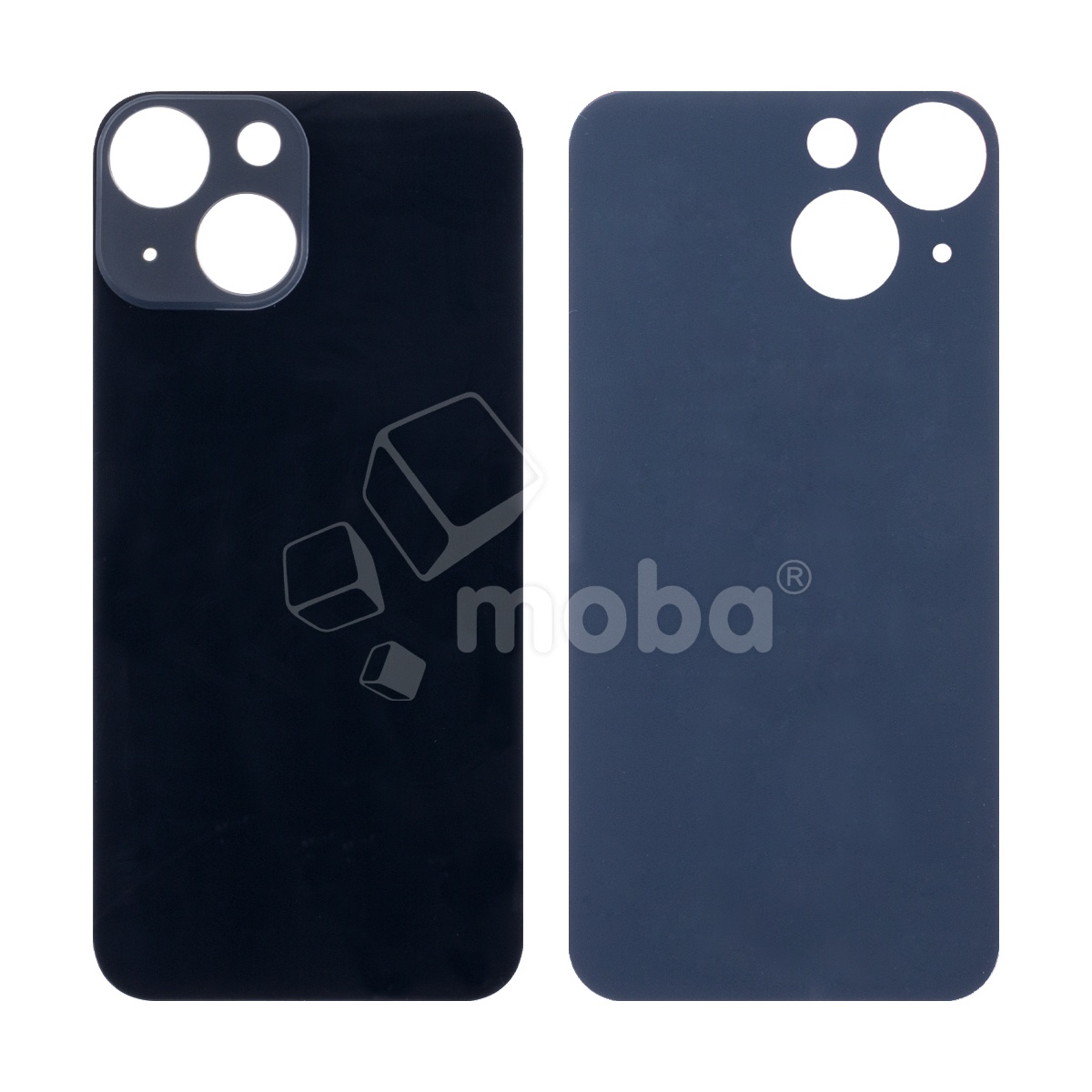 Задняя крышка для iPhone 13 mini (A2630) Черный (стекло, широкий вырез под камеру, логотип)