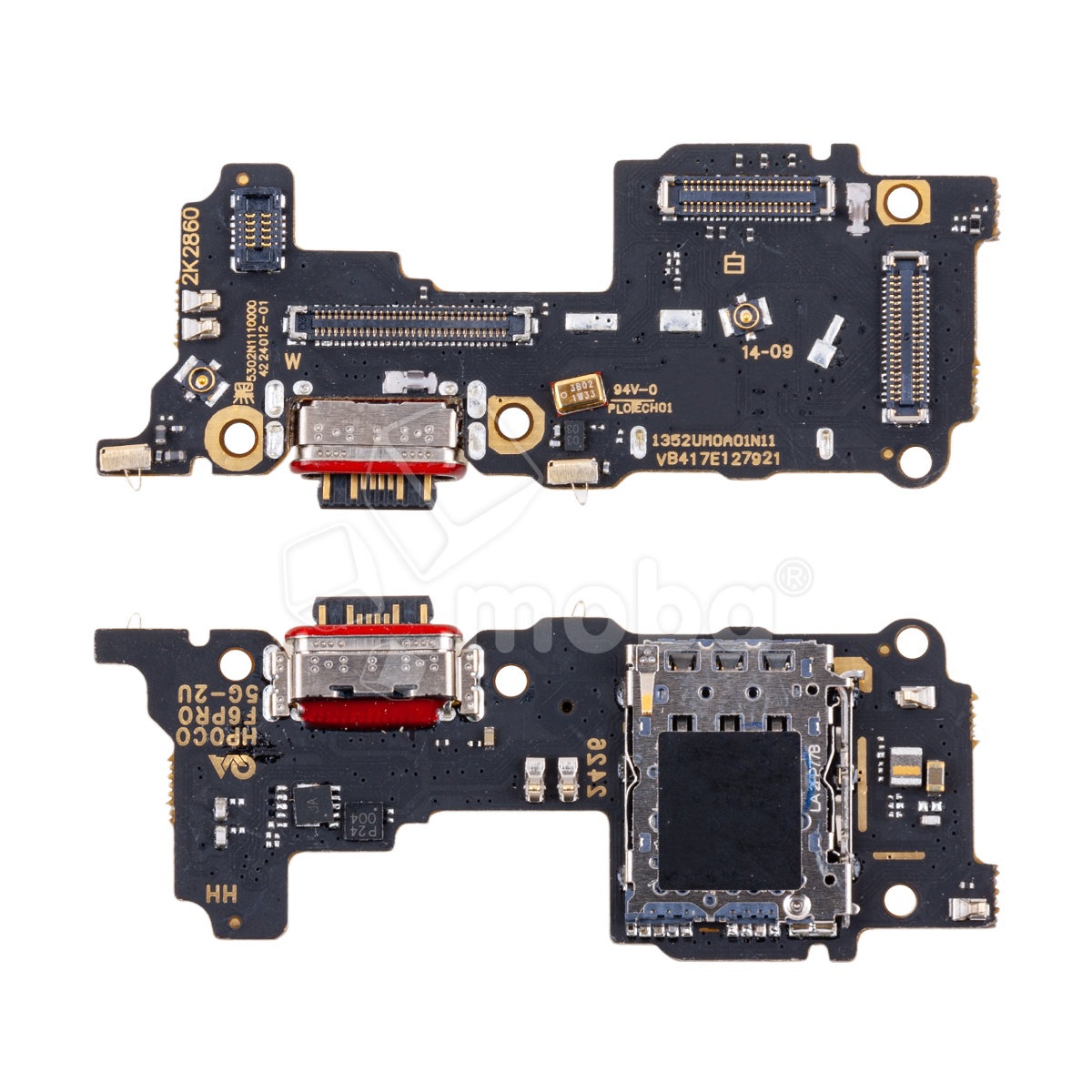 Шлейф для Xiaomi Poco F6 Pro (23113RKC6G) плата системный разъем/разъем SIM/микрофон