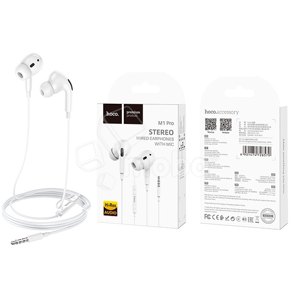 Гарнитура "3,5 мм" Jack Hoco M1 Pro (вакуумные) Белый