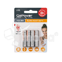 Батарейка AAA R03 GoPower Heavy Duty 1.5V (4 шт. в блистере)