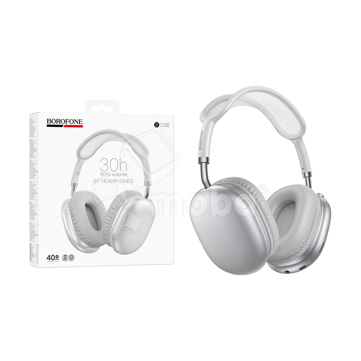 Беспроводные наушники Bluetooth Borofone BO36 (накладные) Серебро