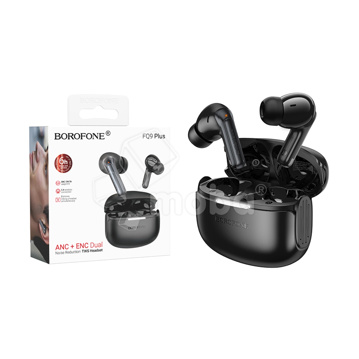 Беспроводные наушники Bluetooth Borofone FQ9 Plus (TWS, вакуумные, ANC) Черный