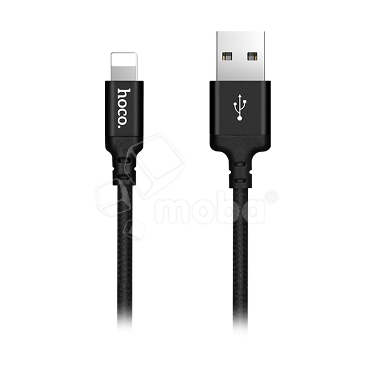 Кабель USB - Lightning Hoco X14 (2A, оплетка нейлон, 2 м) Черный