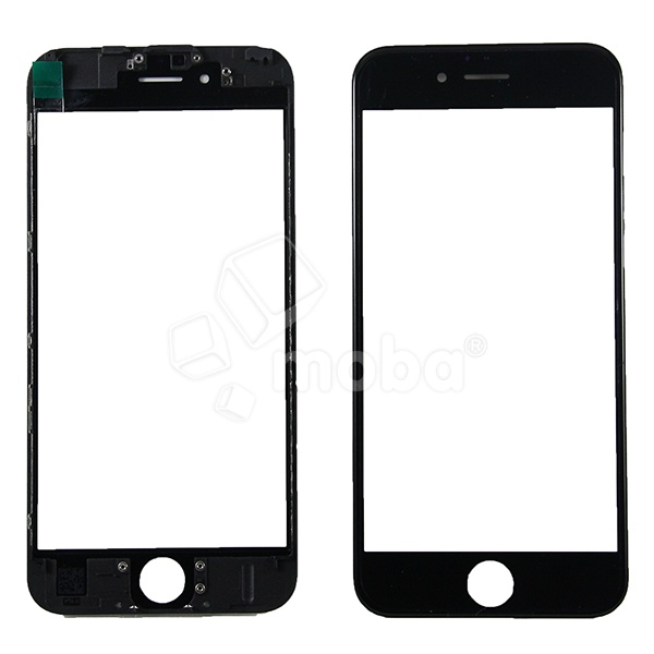 Стекло для переклейки iPhone 6S с OCA пленкой + рамка Черный - OR (Mitsubishi)