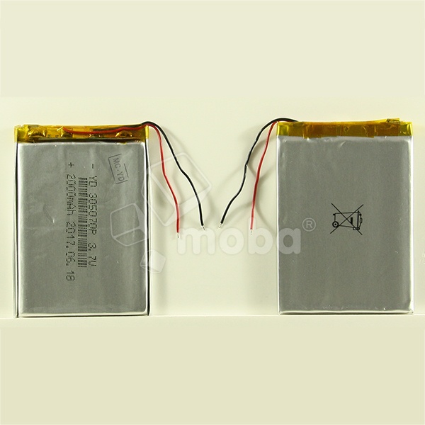 Аккумулятор универсальный 305070p 3,7v Li-Pol 2000 mAh (3*50*70 mm)
