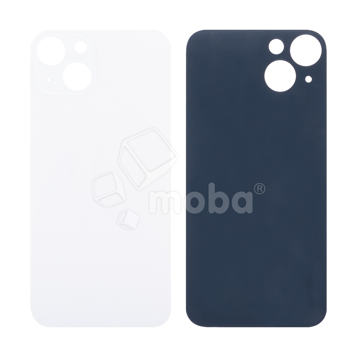 Задняя крышка для iPhone 13 (A2635) Белый (стекло, широкий вырез под камеру, логотип)