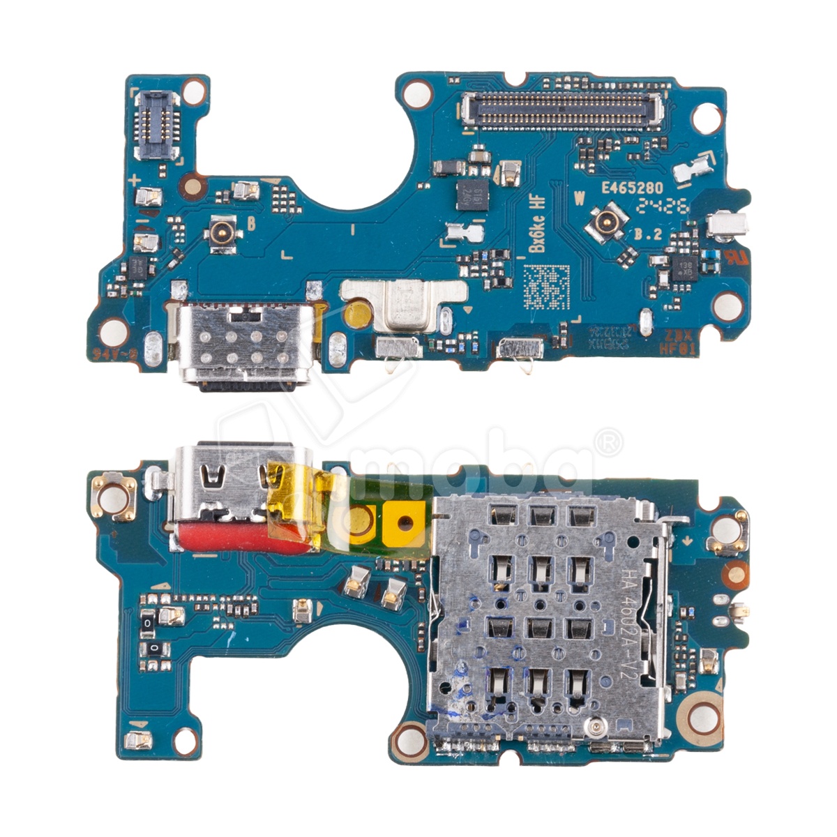Шлейф для Motorola Moto G85 (XT2427-3) плата на системный разъем/разъем SIM/микрофон - Премиум