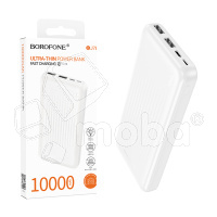 Внешний Аккумулятор (Power Bank) Borofone BJ78 10000 mAh (10W, 2USB, MicroUSB, Type-C, LED индикатор) Белый