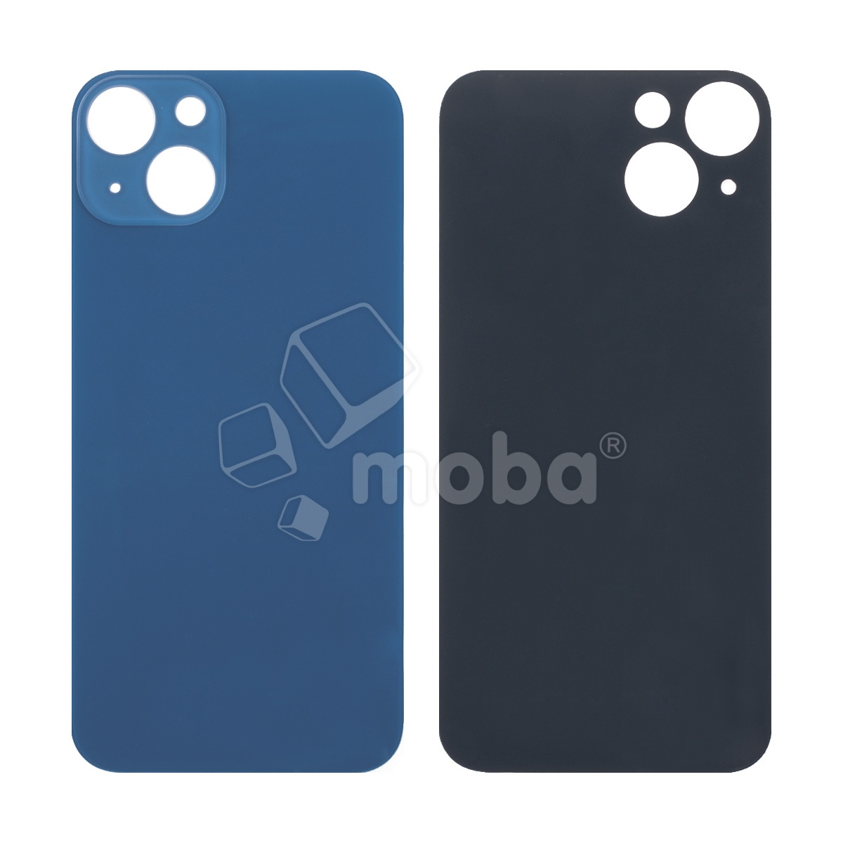 Задняя крышка для iPhone 13 (A2635) Синий (стекло, широкий вырез под камеру, логотип)
