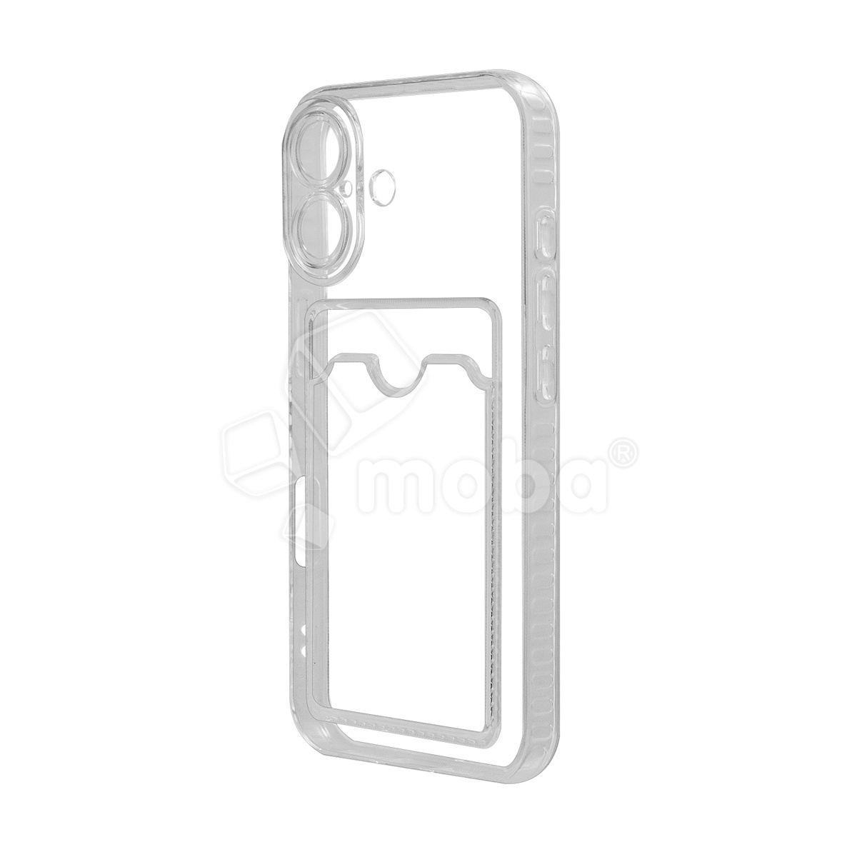 Чехол-накладка для iPhone 17 (с защитой камеры, карманом для карт, прозрачный)