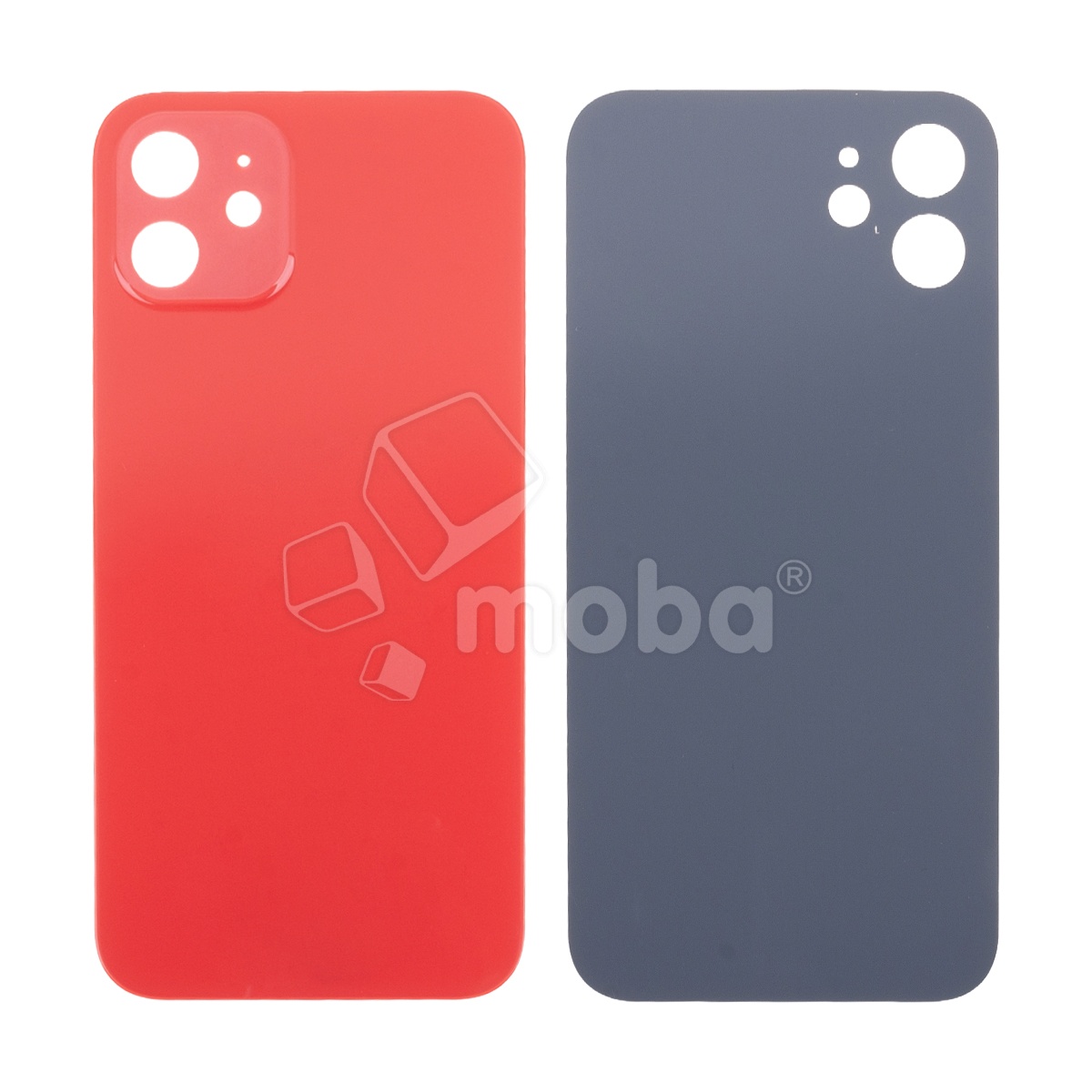 Задняя крышка для iPhone 12 (A2403) Красный (стекло, узкий вырез под камеру, логотип) - Премиум