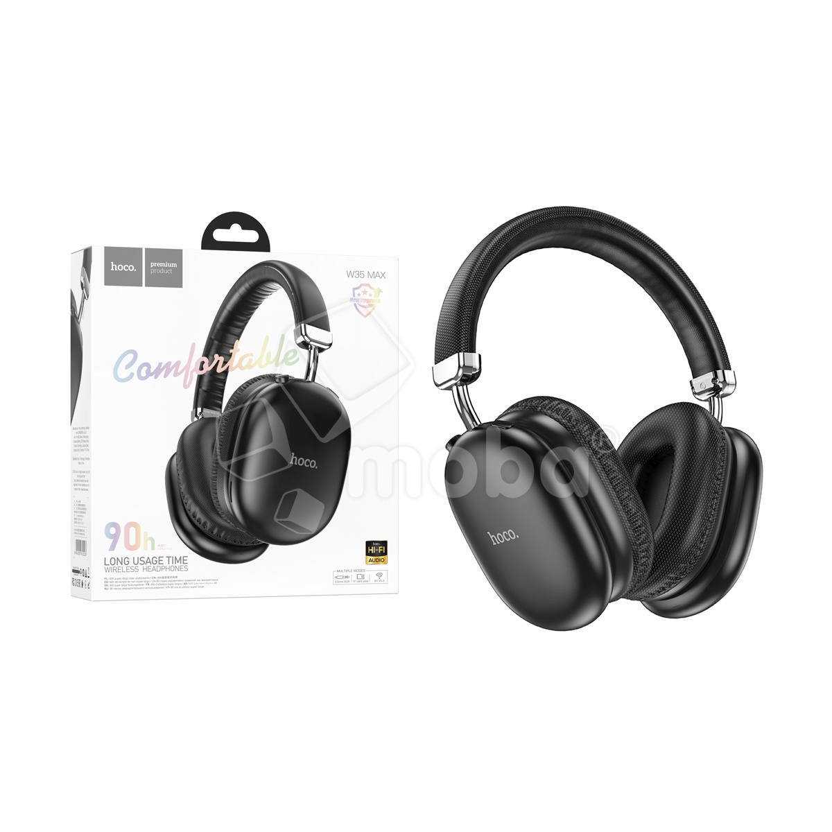 Беспроводные наушники Bluetooth Hoco W35 Max (накладные, усиленная батарея) Черный