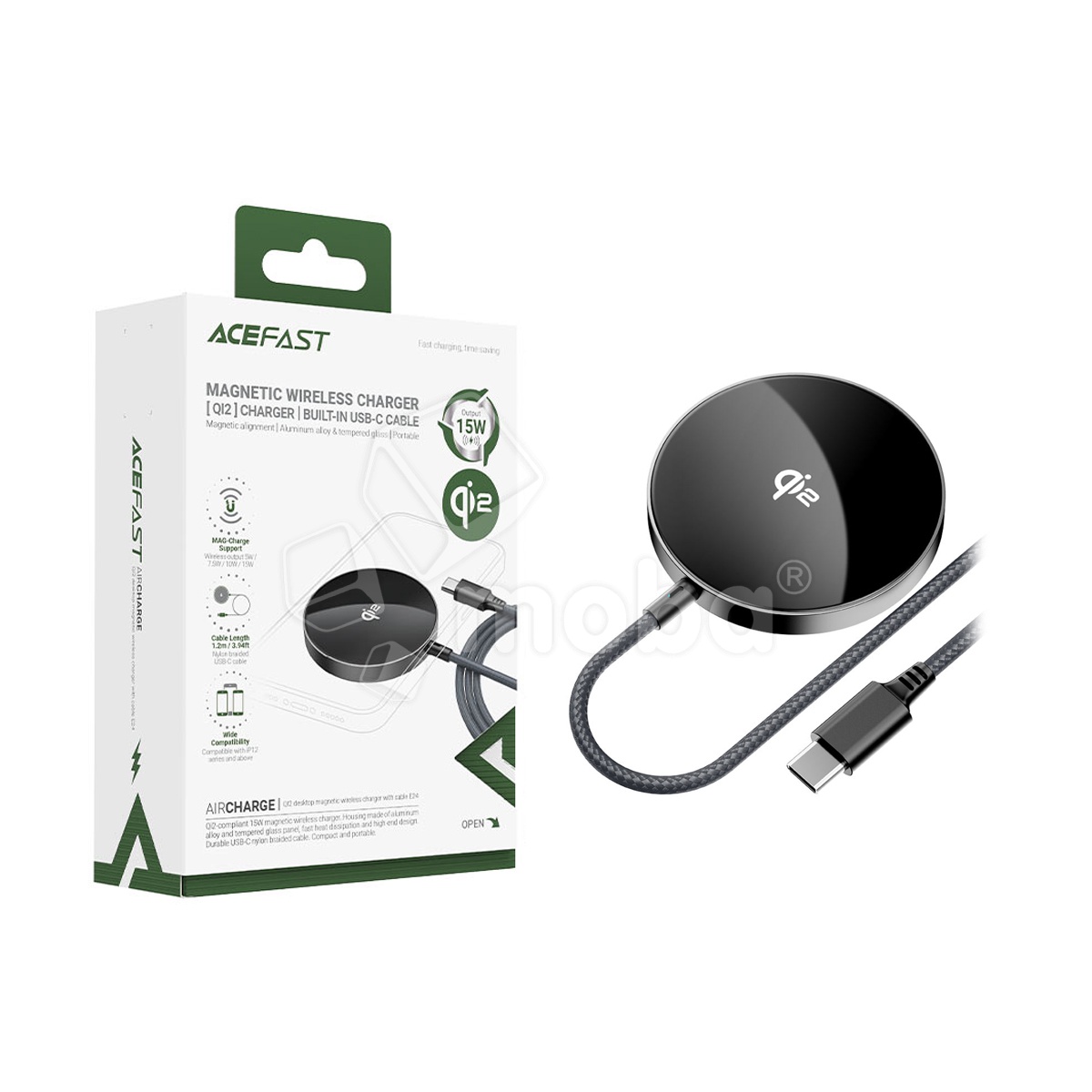 Беспроводное зарядное устройство Acefast E24 (15W, Qi2) Серый