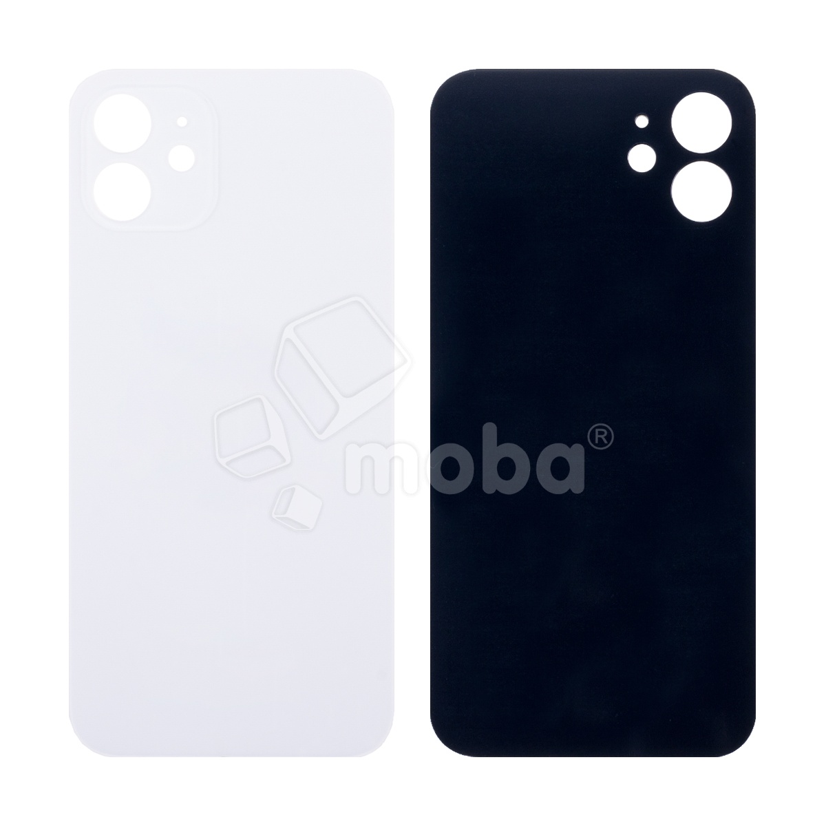 Задняя крышка для iPhone 12 (A2403) Белый (стекло, широкий вырез под камеру, логотип)