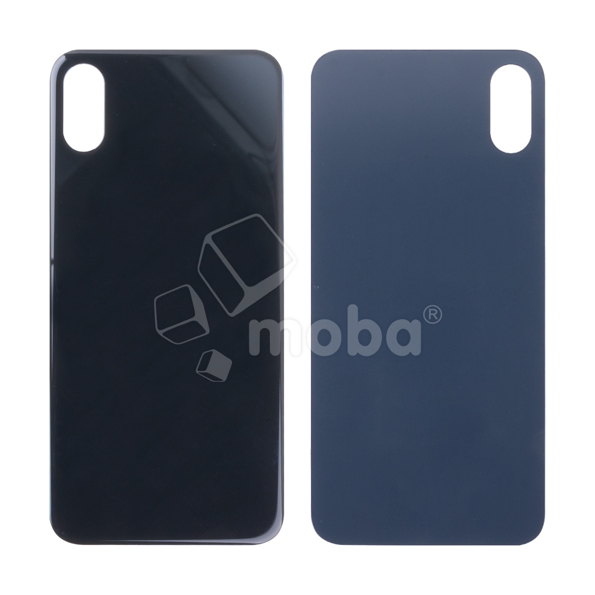 Задняя крышка для iPhone Xs (A2097/A1920) Серый (стекло, монолит, широкий вырез под камеру, логотип) - Премиум