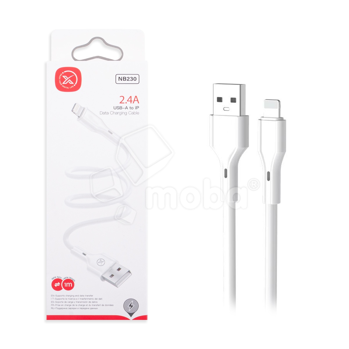 Кабель USB - Lightning XO NB230 (2.4A) Белый