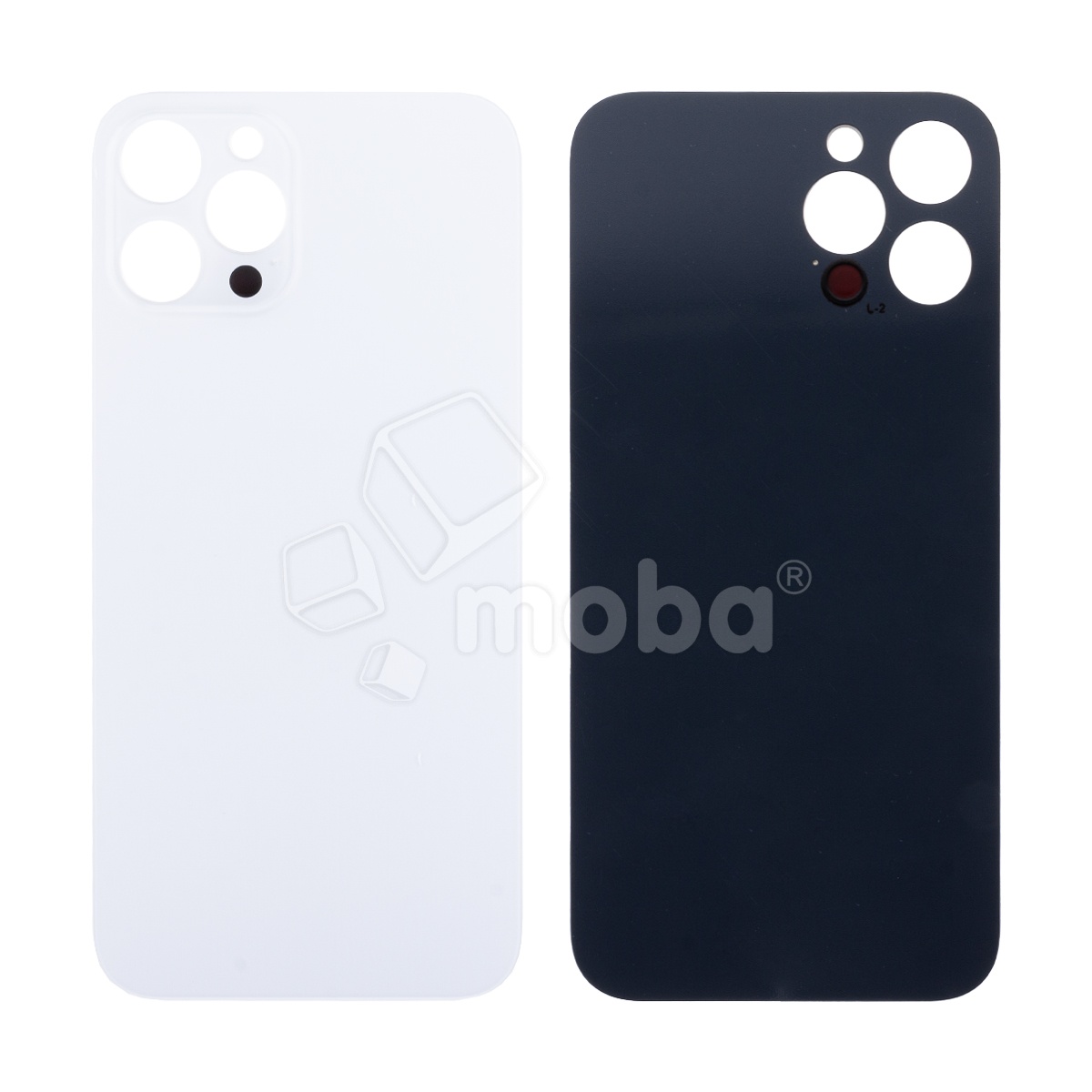 Задняя крышка для iPhone 12 Pro (A2407) Белый (стекло, монолит, широкий вырез под камеру, логотип) - Премиум